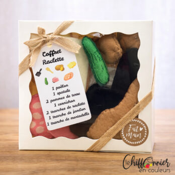 Coffret dînette raclette en feutrine enfant fromage pomme de terre dès 18 mois CE